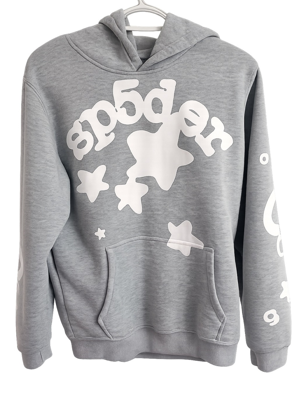 p5der Kids Hoodie – Boys Small (Replica) – Gray with White Graphic